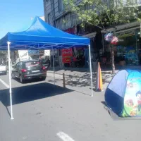 سایبان رنگ سفید برفی پرفیل مقاوم چادربرزنت مسافرتی
