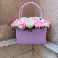 فلاور بگ با گل های دستساز مصنوعی (روبانی)