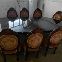 میز غذاخوری منبت کاری شده با چوب درجه یک گردو
