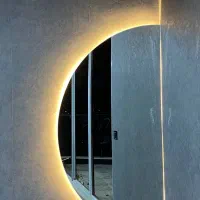 آینه نیم دایره همراه نور ابعاد سفارشی|آینه|بابل, |دیوار