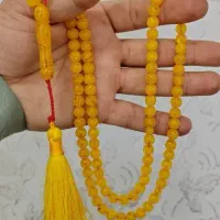 تسبیح کهربا تراش گرد رگ دار