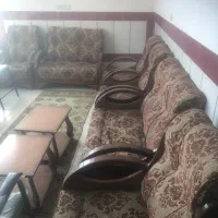 مبل چوبی ۸ نفره|مبلمان خانگی و میز عسلی|خمینی‌شهر, |دیوار