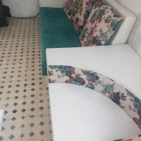 مبل هفت نفره فیروزه ای سفید|مبلمان خانگی و میز عسلی|کرمان, |دیوار