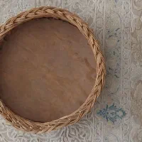 سبد حصیری چوبی