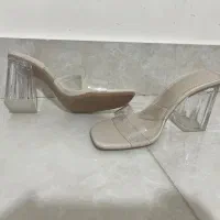 صندل شیشه‌ای پاشنه ۹ برند برشکا سایز ۳۸