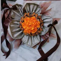 دسته گل روبانی و بوکت پروانه ای|گل مصنوعی|شیراز, درکی|دیوار