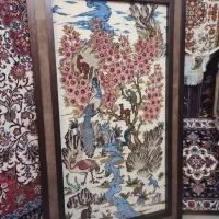تابلو فرش  چله ابریشم گل ابریشم