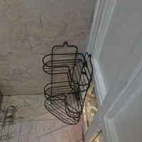 قفسه تمام استیل مشکی کنج برای حمام