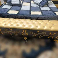 سرویس خواب دونفره مشکی طلایی تمام ام دی اف|تخت و سرویس خواب|یاسوج, |دیوار