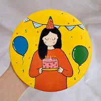 تابلو،دکوراسیون،بوم نقاشی دیوارکوب سفالی هدیه تولد|تابلو، نقاشی، عکس|قم, بنیاد|دیوار