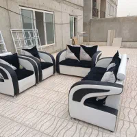 مبل ۷نفره چرم مخمل دسته دوم در حد نو