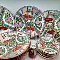 سرویس چینی گل مرغی عتیقه