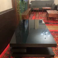 میز جلو‌مبلی mdf خارجی محکم‌با شیشه سکوریت نشکن