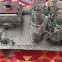 ست فنجان و قاشق و قندان پیوتر خارجی