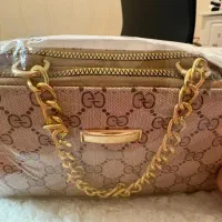 کیف رو دوشی زنجیر دار دو زیپه طلایی دارای بند بلند|کیف، کفش، کمربند|کرج, حصارک بالا|دیوار