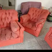 یک دست کامل مبل چرم به قیمت چوبش فقط
