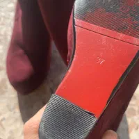 چکمه مخمل زرشکی شیک و نو سایز ۳۷|کیف، کفش، کمربند|ورامین, ورامین|دیوار