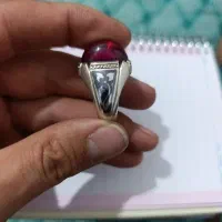 انگشتر نقره عقیق قلم سیاه،، کار دست استاد عزیز