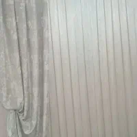 پرده مدل حریر طرح دار وآلون‌دار