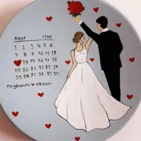 نقاشی روی دیوارکوب سفالی