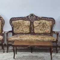 مبل سلطنتی تمام چوب راش ۹ نفره به همراه ۳عدد عسلی