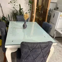 مبل و میز نهارخوری طوسی