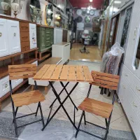 میز نهار خوری دو نفره چوبی ضد آب تاشو