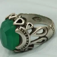 انگشتر عقیق سبز و شجر