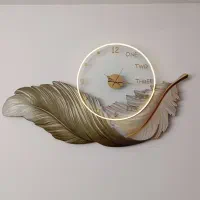 ساعت دیواری نور دار طرح پر