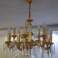 لوستر آویز برنزی با روکش آب طلا|لوستر و چراغ آویز|تهران, شهرک دریا|دیوار