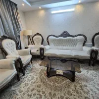 مبل ۹ نفره چوب گردو|مبلمان خانگی و میز عسلی|اصفهان, ملک‌شهر|دیوار