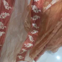 پرده حریر طرح پاییزی