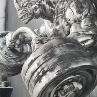 مجسمه کرگدن بدنساز مجسمه کرگدن وزنه بردار با هالتر|مجسمه، تندیس، ماکت|تهران, وردآورد|دیوار