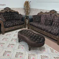 مبل هفت نفره ساخته شده با چوب گردو