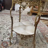 سماور برنجی همراه میز برنجی و پارچ و سینی|صنایع دستی و سایر لوازم تزئینی|بومهن, |دیوار