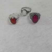 سه عدد انگشتر نقره با نگین اصل