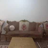 مبل هفت نفره استیل به همره میز و دو عدد عسلی