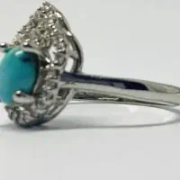 انگشتر فیروزه نقره عیار بالا با روکش طلا|جواهرات|اصفهان, شهرک ولیعصر|دیوار