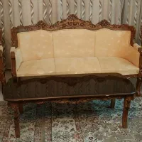 مبل چوبی ۹ عدد سلطنتی ۱۱ نفر و ساعت چوبی ایستاده