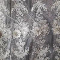 دوتا شال پرده مخمل عرض دومتر و پرده حریر گل برجسته|پرده، رانر، رومیزی|خرم‌آباد (تنکابن), |دیوار