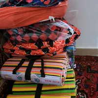زیرانداز حصیر و پارچه مخمل