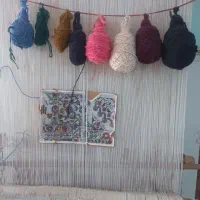 دار قالی نیمه کار .نقشه ماهی|فرش|ملایر, |دیوار