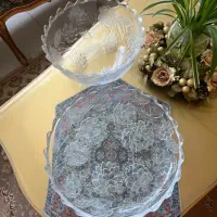 اکاسه و بشقاب کریستال گل مرغی گلدان و شکلات خوری|ظروف سرو و پذیرایی|تهران, شهرک گلها|دیوار