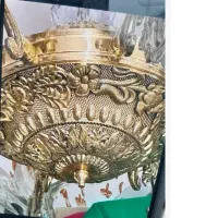 دو عدد لوستر برنز ده شعله و دیوارکوب ست آکبند|لوستر و چراغ آویز|کرمانشاه, |دیوار