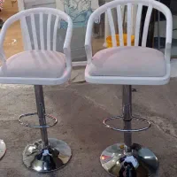صندلی جکدار وچرخشی ۲ عددچوب راش پارچه خارجی