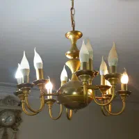 لوستر ۱۲ شعله طلایی