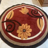 فرش گرد قرمز خوش طرح