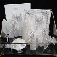 ست کامل بله برون و عقد مدل پروانه