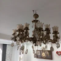 لوستر برنجی هشت شاخه|لوستر و چراغ آویز|اندیشه, اندیشه فاز ۱|دیوار