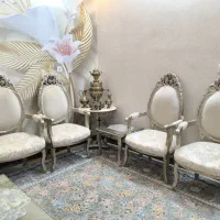 مبل ۹ نفره سلطنتی چوب اصل با روکش ترک